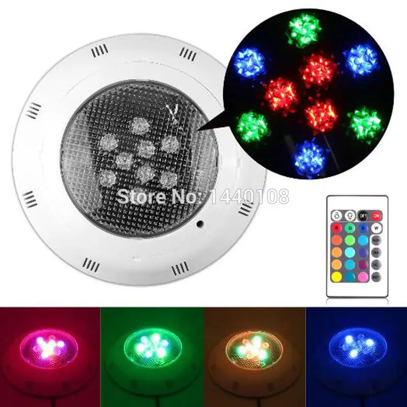 10 шт./лот 24 Вт светодиодный бассейн свет AC 12 В RGB IP68 дистанционный пульт подводный