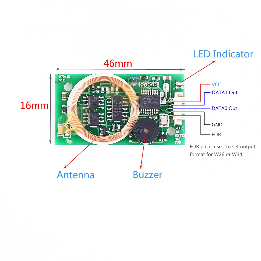 5 V 13,56 MHz 125 KHz ISO14443A двухчастотный Wiegand Reader RFID беспроводной модуль для IC/ID/карточка Mifare