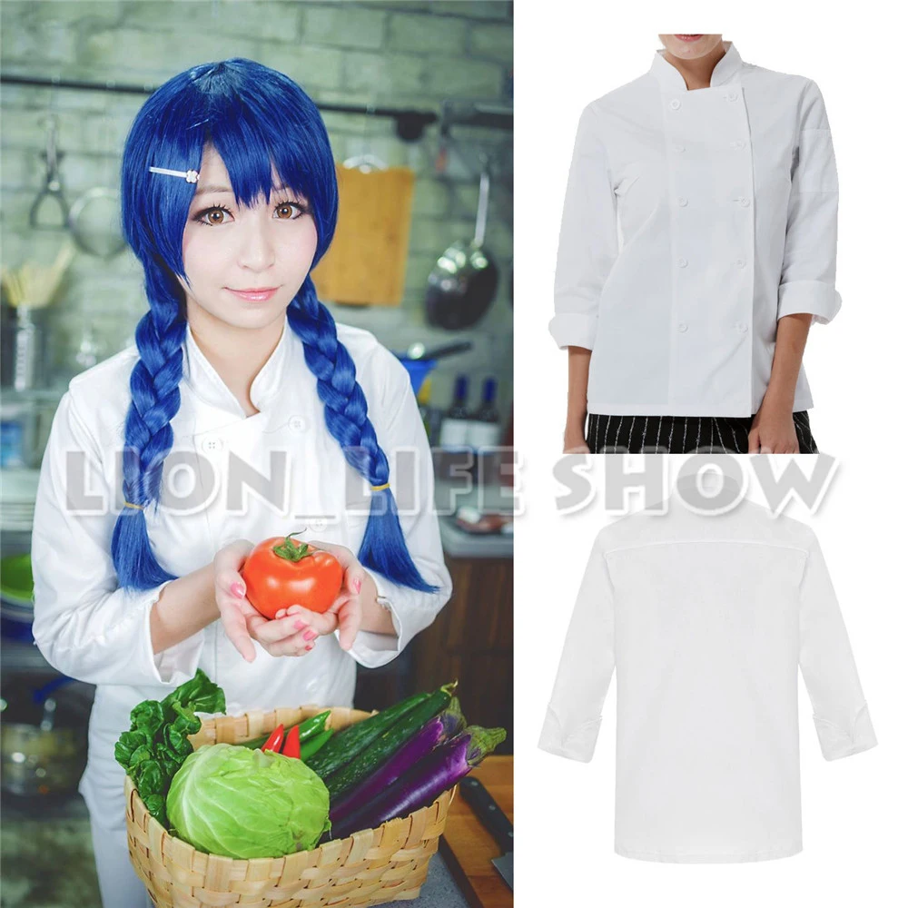 

Food Wars! Megumi Tadokoro Nakiri Erina White Chef Uniform Cosplay Costume