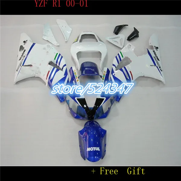HHCustom сине-белый обтекатель комплект для YZFR1 00 01 YZF R1 2000 2001 YZF1000 yzfr1 Обтекатели набор аксессуары и запчасти для мотоциклов-Nn