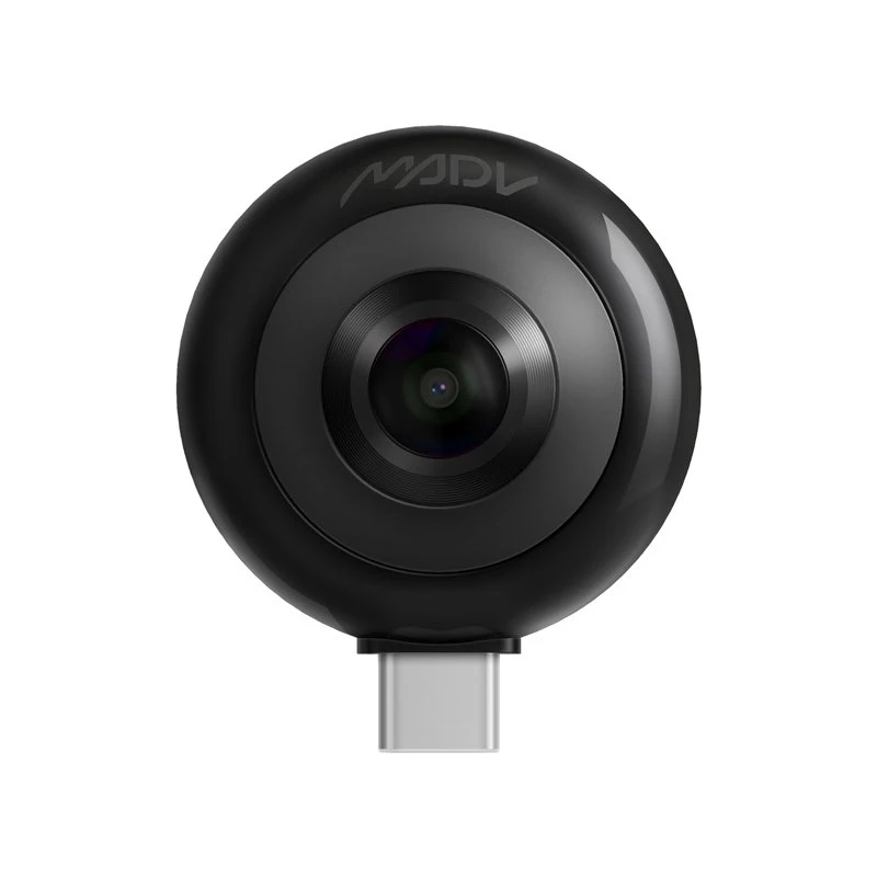 MADV мини панорамная Камера Двойная 13 миллионов объектив 360 Панорамное приложение прямая трансляция 5,5 K HD фото видео с силиконовый чехол - Цветной: Черный