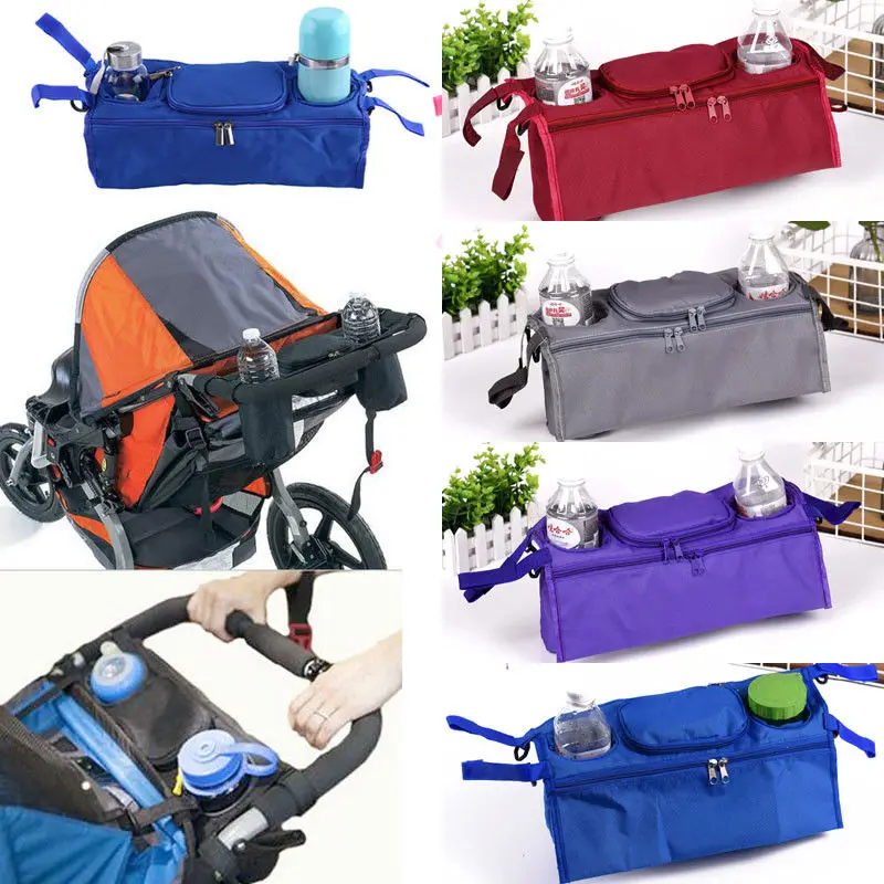 Baby Pushchair Pram Storage Bag Stroller Buggy Cup Bottle Holder Organiser 8C