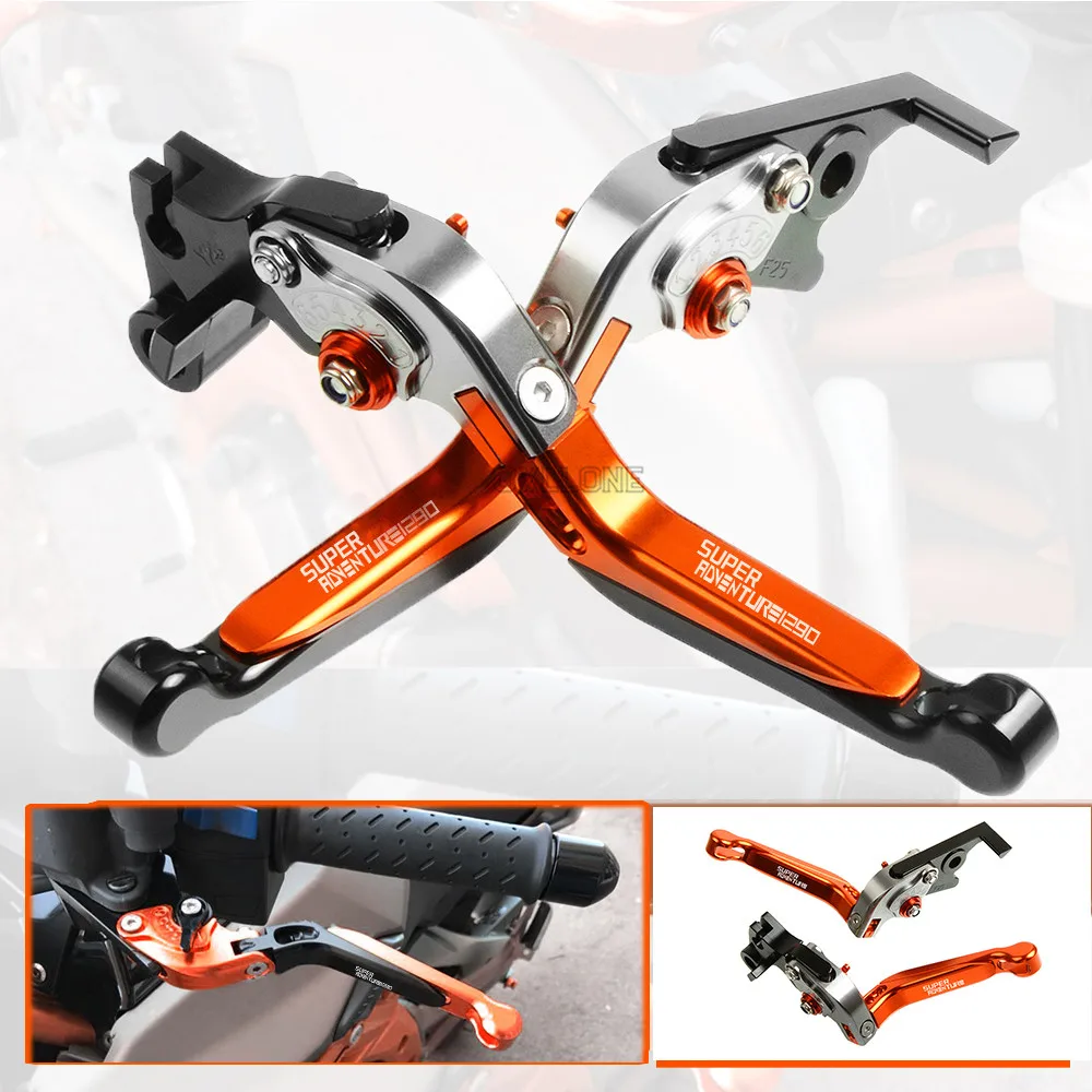 

Up with logo Motorbike Brake CNC Adjustable Folding Extendable Brake Clutch Levers Set For KTM SupeR AdventuRe 1290 2015-2016