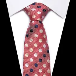 Удлиненные размер шелковый галстук для Для мужчин в красный горошек галстук Corbatas Hombre 8 см Gravata тонкий галстук для официальных социальные