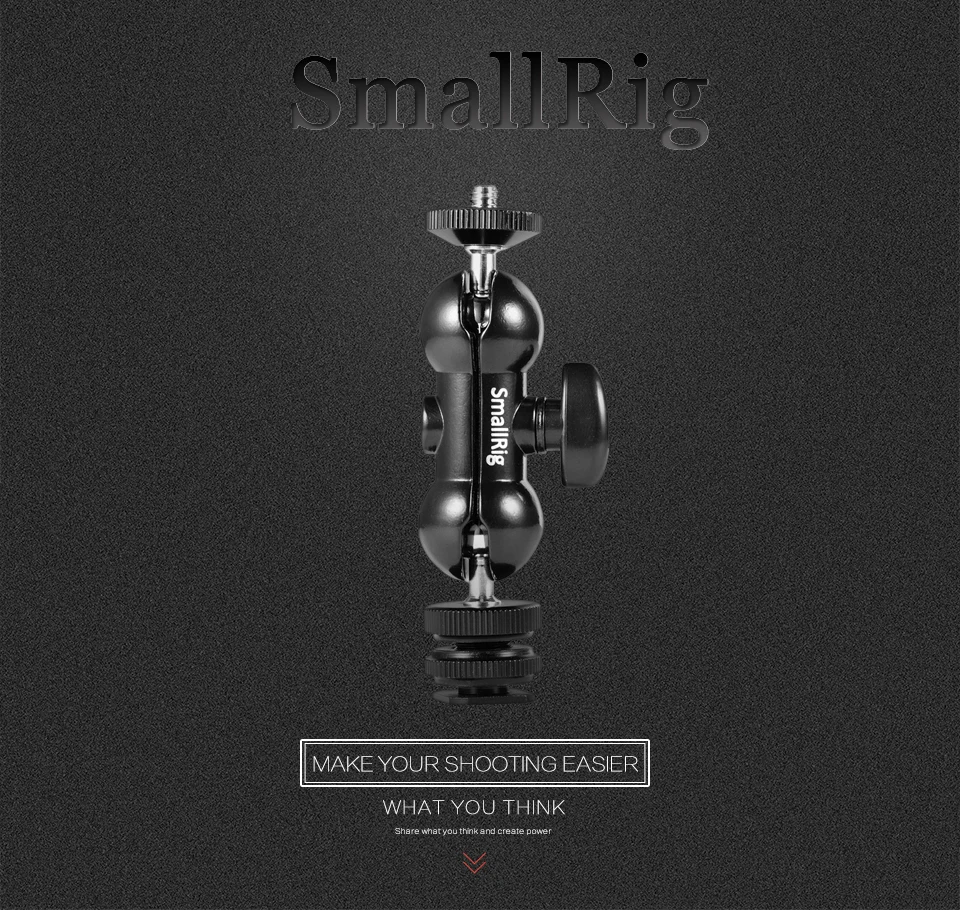 SmallRig крутая шаровая Головка V1 многофункциональная двойная шаровая Головка с башмаком и 1/" винт для мониторов светодиодный светильник-1135