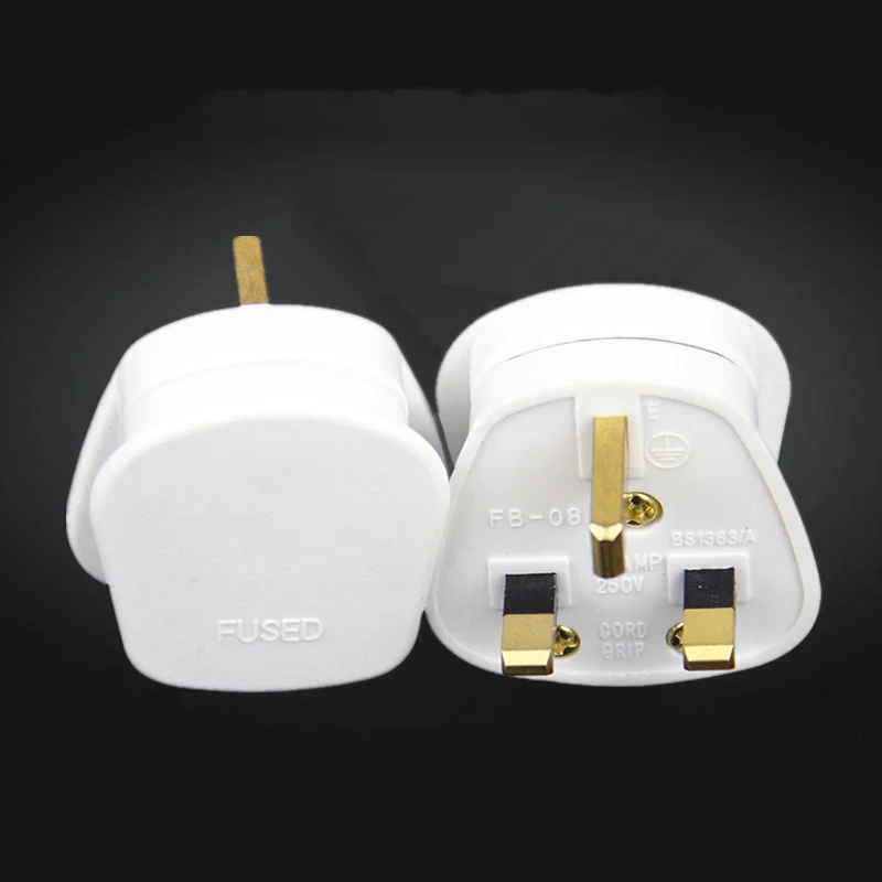 13AMP 3 Pin Reino Unido Adaptador de Enchufe Top-Blanco Negro Y Disponible