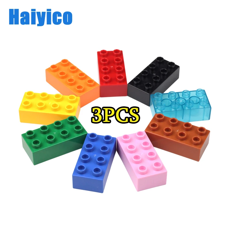 

8 hole thick bricks big building blocks Compatible with Duplo Baseplate Accessories 2*4 dots Creativity Basic Toys children Gift