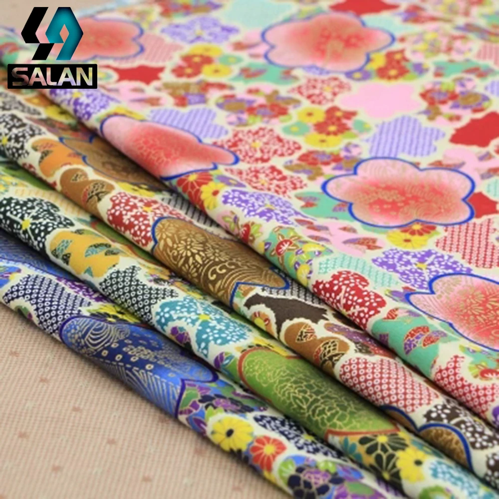 

Japan imported fabrics Taohua bronzing cotton printed cloth household twill cotton handmade tablecloth washed cloth