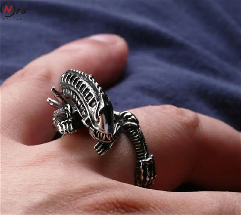 Любовь серебряные черепа, кольцо байкера ювелирные изделия Классический готический Мотор Байкер Череп кольцо для мужчин и женщин инопланетянин кольцо в стиле фильма "хищник"