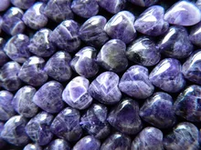 Envío Gratis piedras de cuarzo natural 10mm perlas corazón púrpura cristalina del grano