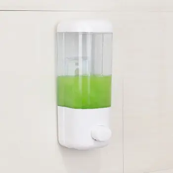 

500ml Bathroom Soap Dispenser Wall Mounted Self-Adhesive Shampoo Container Hand Press Clear Liquid Lotion Single Slot Storage