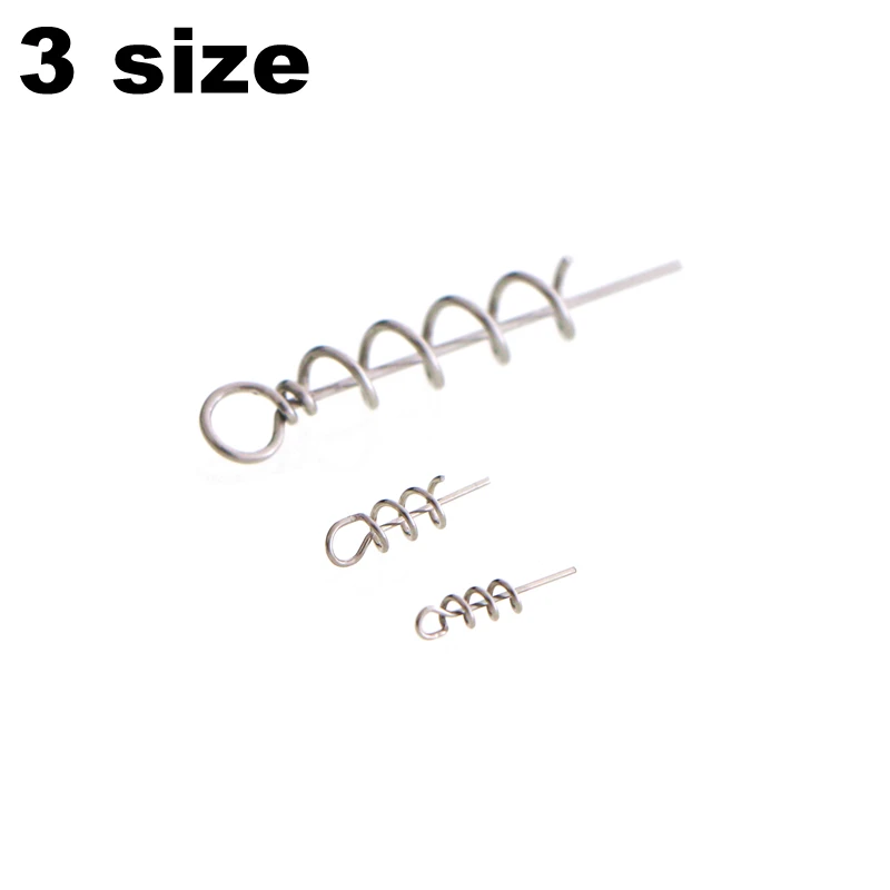 

3 size Soft Baits Fishing hooks assist Soft Lures Pin Jig Hook Spring Fixed Lock Fishing Screw Fishing Tools