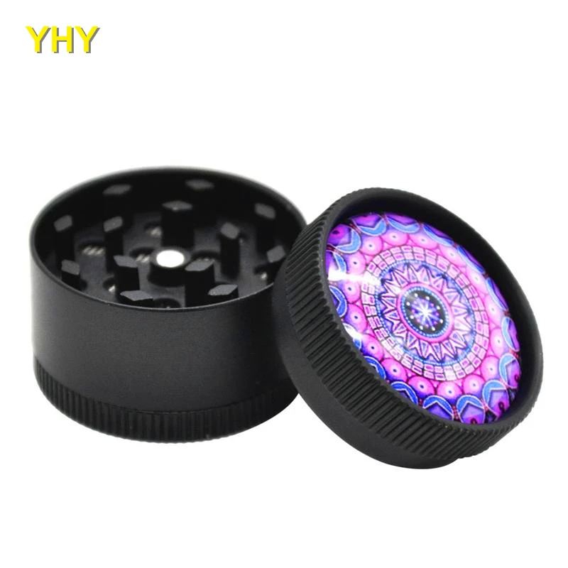 Colorful Pattern Grinder Accessories Pollen Presser Hand Zinc Alloy New Unique Design Easy To Carry Clean Smoking Pipes03