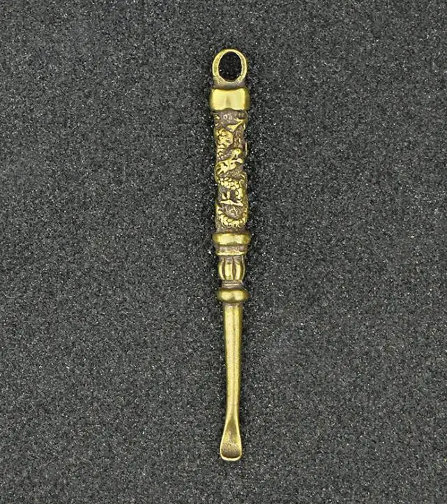

Collectable Chinese Pure Brass Carved Animal Dragon Earpick Exquisite Small Pendant Statues