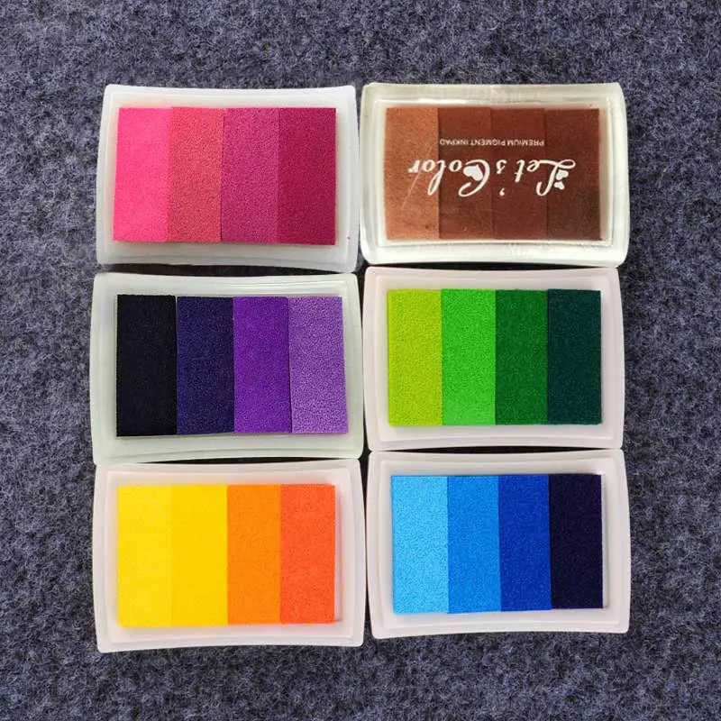 

New Homemade DIY Gradient Color Ink Pad Multicolour Inkpad Stamp Decoration Fingerprint Scrapbooking Accessories Best Price