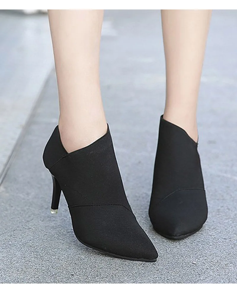 Женские ботинки на высоком каблуке; большие Size34-41Fashion; женские ботинки на высоком каблуке; модные ботинки для молодых девушек; тканевые Ботинки на каблуке 8,5 см; L33