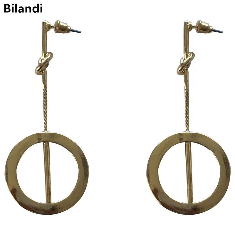 

New Designs Jewelry Fashion Stick Round Circle Metallic Earrings For Women