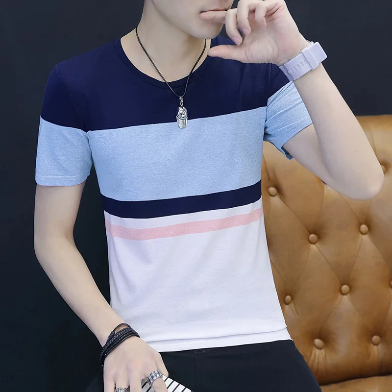 Mens T Shirt Slim Fit O Neck T-shirts Men Short Sleeve Shirt Casual tshirt Tee Tops Mens Short Shirt Size M-3XL Male T Shirt