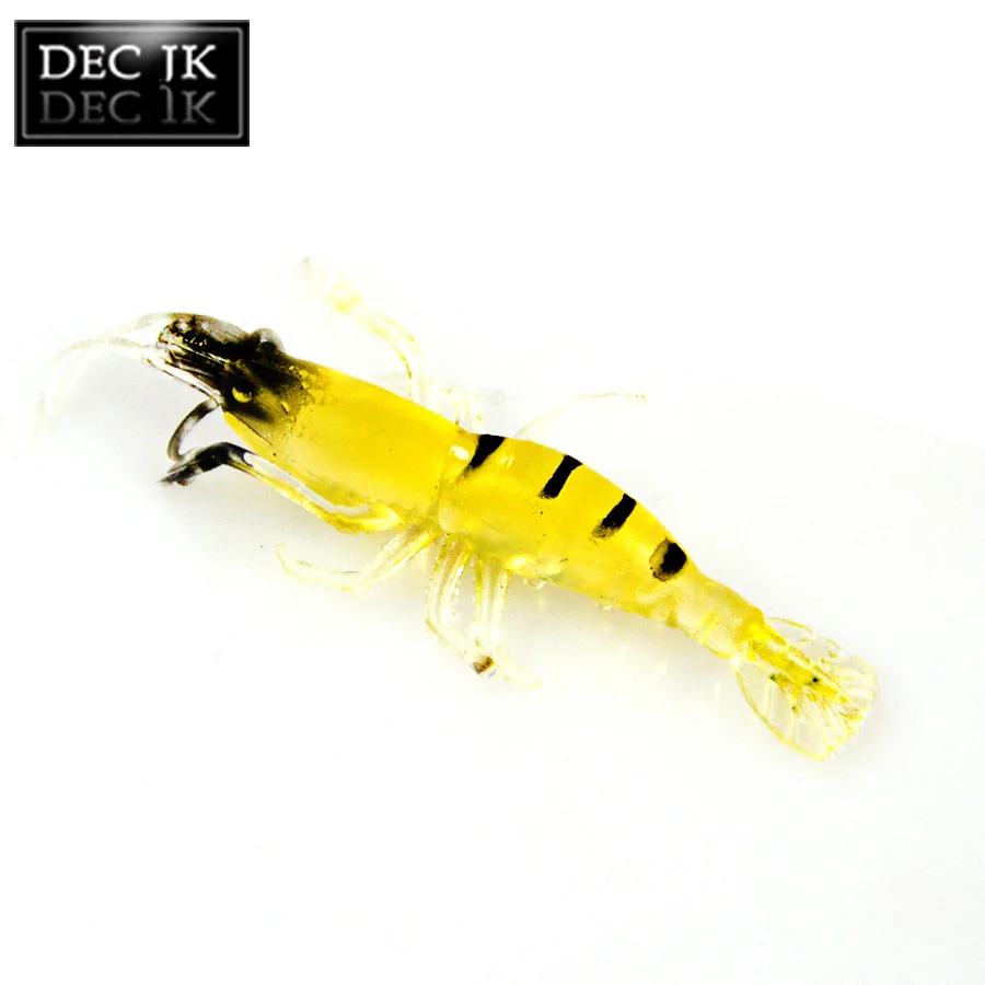 12PCS Artificial Shrimp Fishing Bait Sabiki Crank Baits Soft Silicone Fake Lures Slow Sinking Plug Worm Suit For Fishing Lure Set (5)