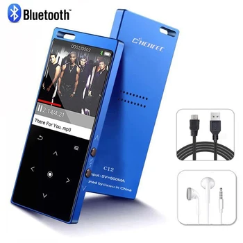 

MP4 Player Bluetooth Touch Key Metal with Speaker High Quality Lossless Sound Music Player with FM Radio, Supports 128GB SD Card