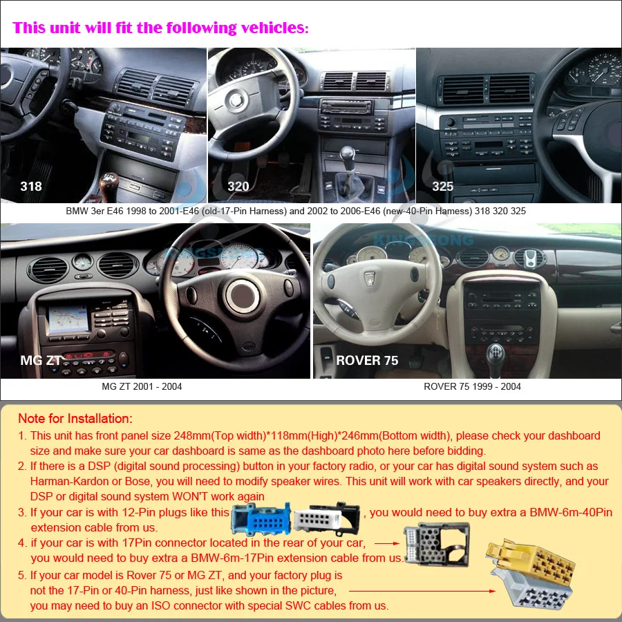 Sale Android 9.0 DAB+ Autoradio Car stereo GPS NAVI WIFI+4G OBD Bluetooth for BMW M3 E46 3er 320 MG ZT Rover 75 2