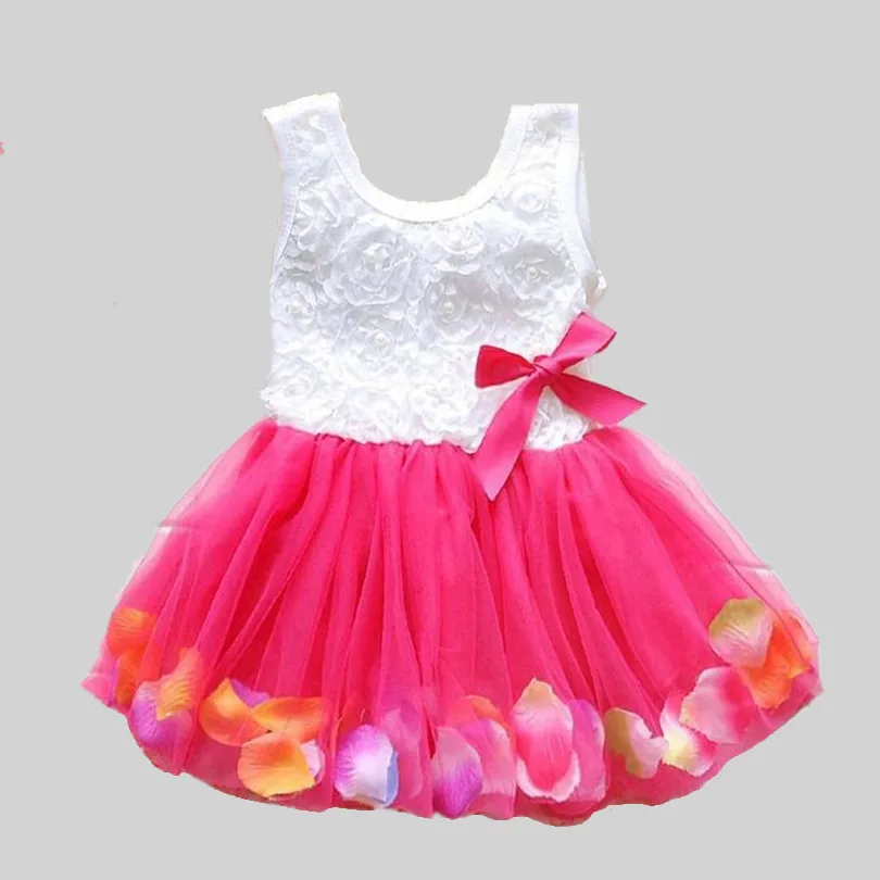 Новинка 2018 года, летнее Хлопковое платье для малышей, Красочное платье с лепестками, шифоновое платье принцессы, Платья для новорожденных