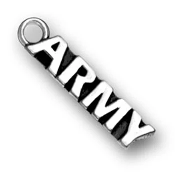 

Myshape Vintage Army Charms Metal Zinc Alloy Plating Antique Silvery Small Decoration Military Series Charm Word Jewelry 40pcs