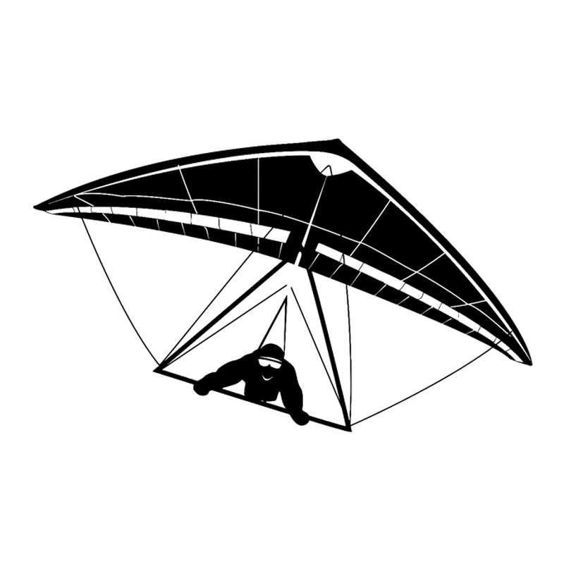 

16.9*9.9CM Interesting Extreme Hang Gliding Glider Sports Silhouette Vinyl Car Stickers Black/Silver Decoration