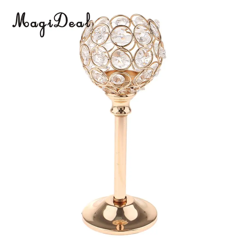 MagiDeal	 Mosaic Crystal Wedding Present Candlestick Candle Tea Light Holder Stand for Events Wedding Home Party Decor	