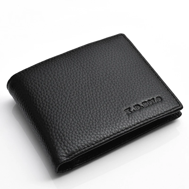 

100% Genuine Leather Male Short Wallet Real Cowhide Wallets Standard Card Holders Multi-function Purse Ultrathin Wallet Men Larg