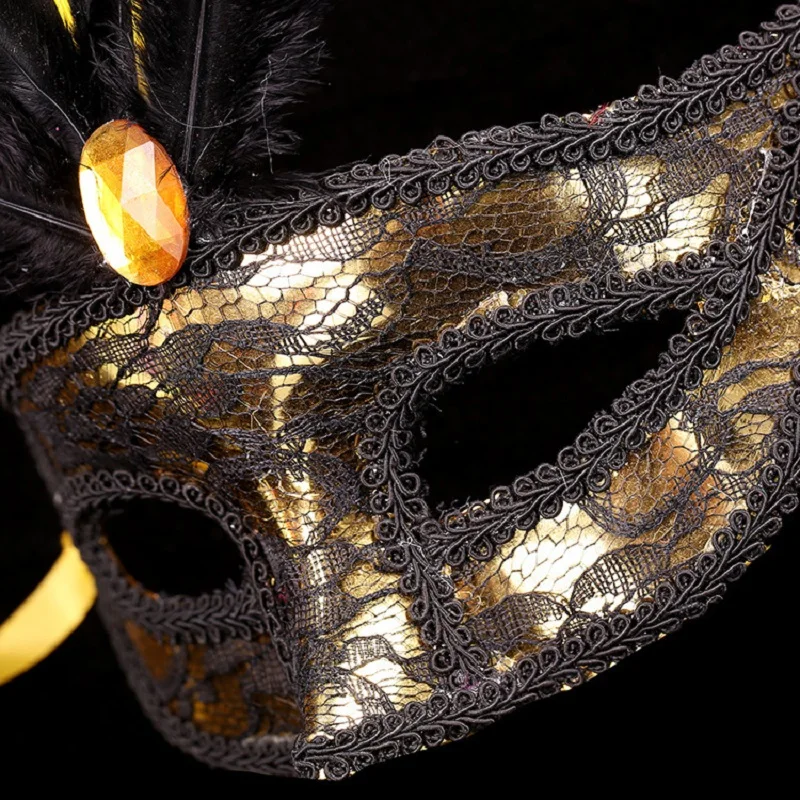 Рождественская Маскарадная маска перо Кружева венецианские маски Марди Гра для женщин девочек