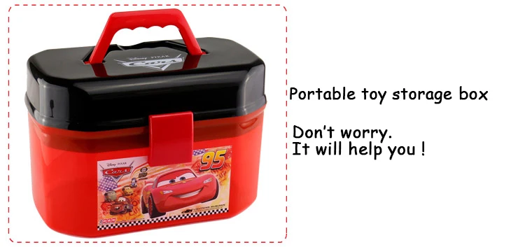 Disney Pixar игрушечные машинки модель автомобиля Парковка портативный Маккуин коробка для хранения(без автомобилей) для мальчиков Детский подарок на день рождения