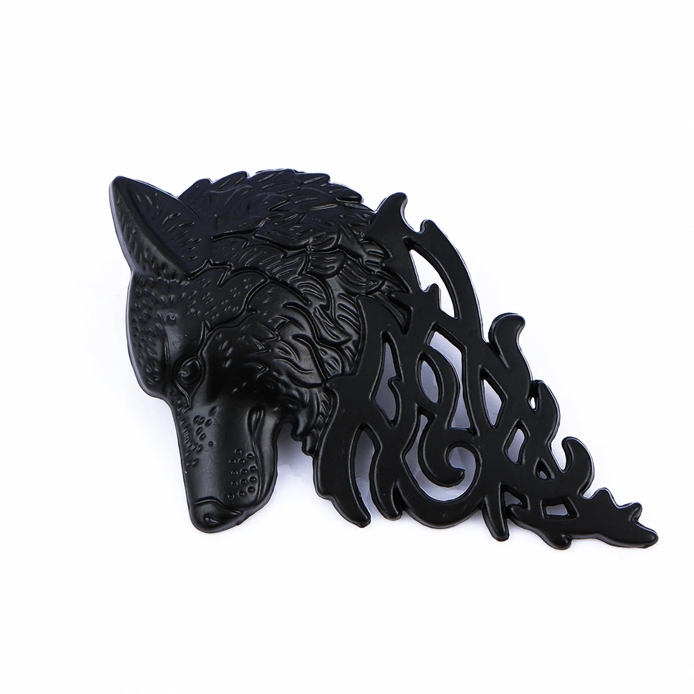 

1 Pcs Black Retro Europe Wolf Viking Badge Brooch Black Gold Silver Bronze Alloy Lapel Pin Men Women Shirt Suit Accessory Gifts