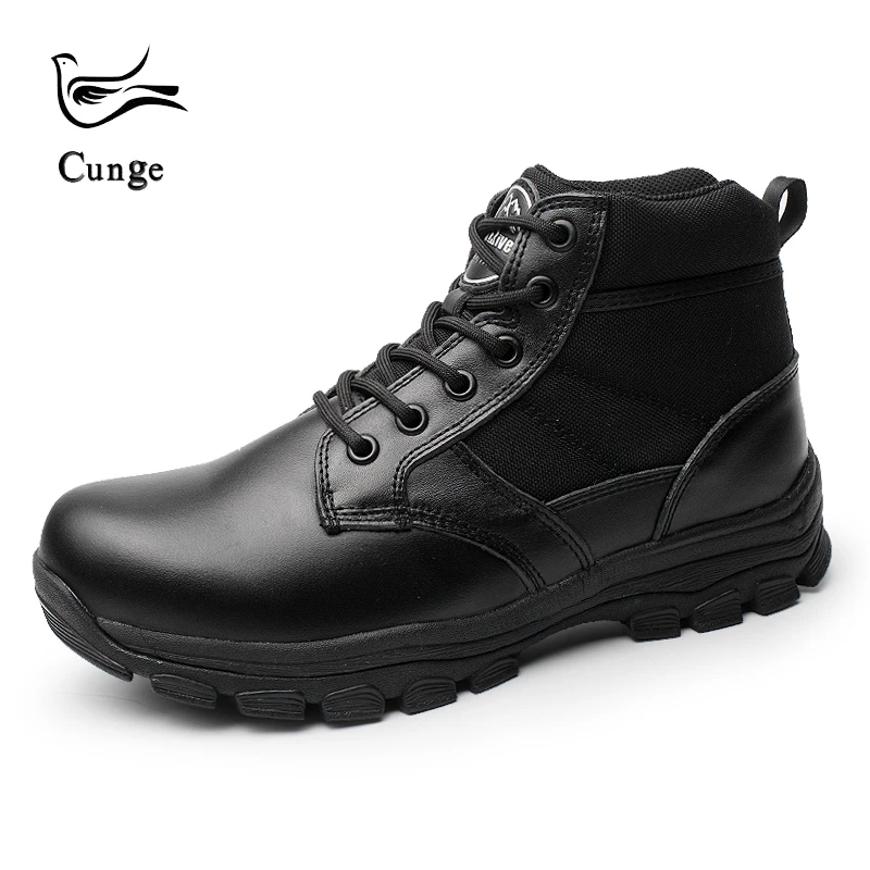 

Brand Men Tactical Military Boots Leather Lace Up Combat Army Ankle Boots Mens Safety Work Shoes Breathable Combat Boots