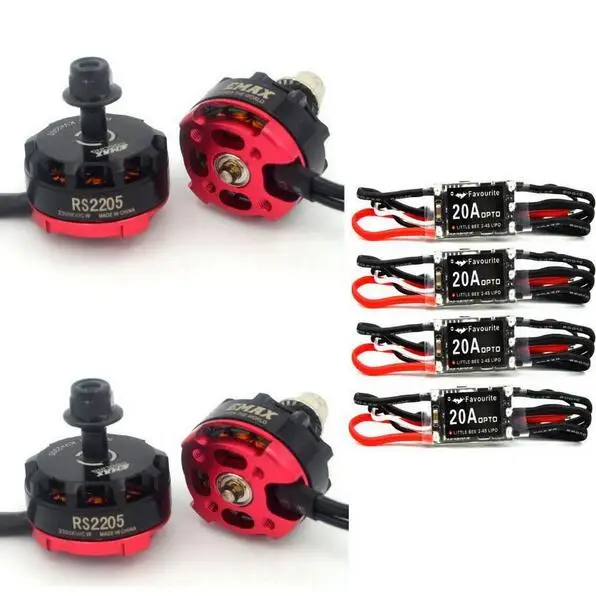 

4x RS2205 2300KV Racing Edition Motor + 4x Littlebee 20A ESC QAV250 FPV EMAX