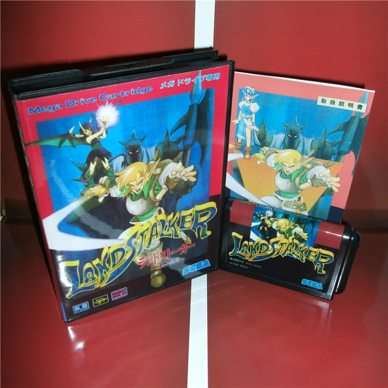 

Land Stalker(Chinese language) Japan Cover with box and manual For Sega Megadrive Genesis Video Game Console 16 bit MD card