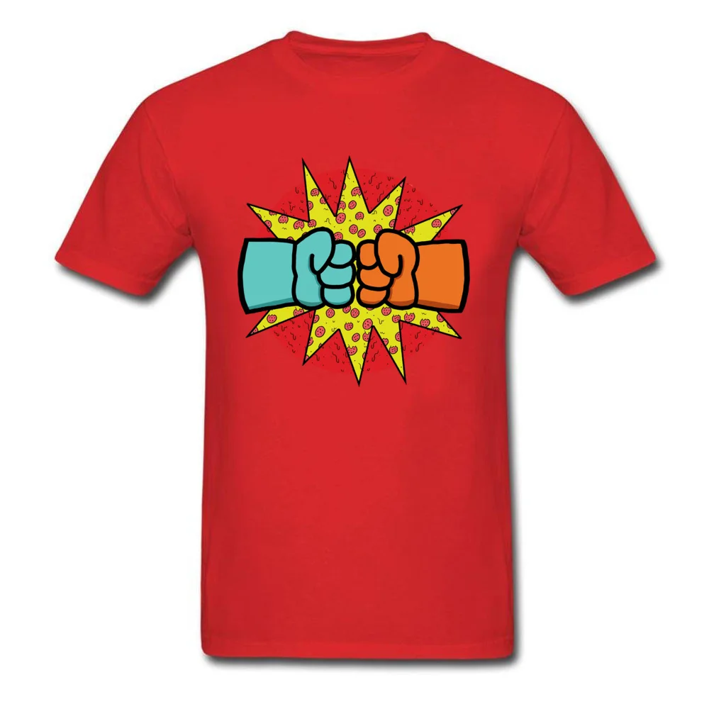 Pizza Fists No Crust Crew Neck T Shirt Summer Autumn Tops Tees Short Sleeve Hot Sale 100% Cotton Leisure T Shirts Funny Men Pizza Fists No Crust red