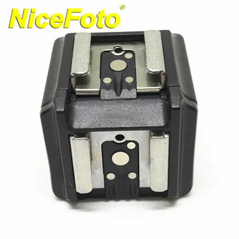 NICEFOTO Dual Flash Hot Shoe Adapter Camera and Flash Converter with 3