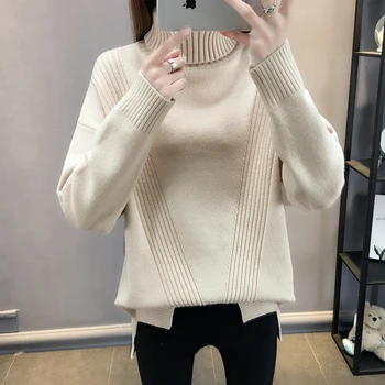 

Autumn Winter turtleneck knitted Sweater pullover women 2020 Korean Fashion Loose Long sleeve Knit Sweaters jumpers ladies Tops