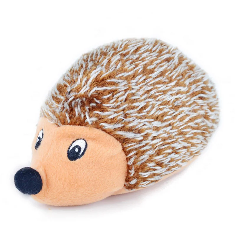 3 pcs Plush Cute Hedgehog Shaped Pet Dog Cat Toys Soft Squeaker Squeaky