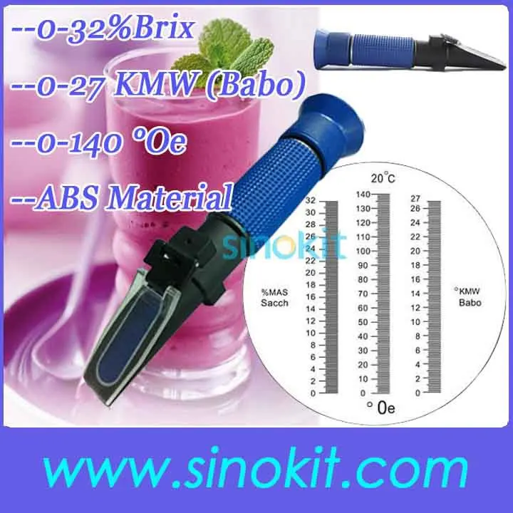 

ABS Material 3 In 1Multi Brix 0-32% Juice Hand Refractometer P-RHB-32SATC Blue Grip + Free Shipping