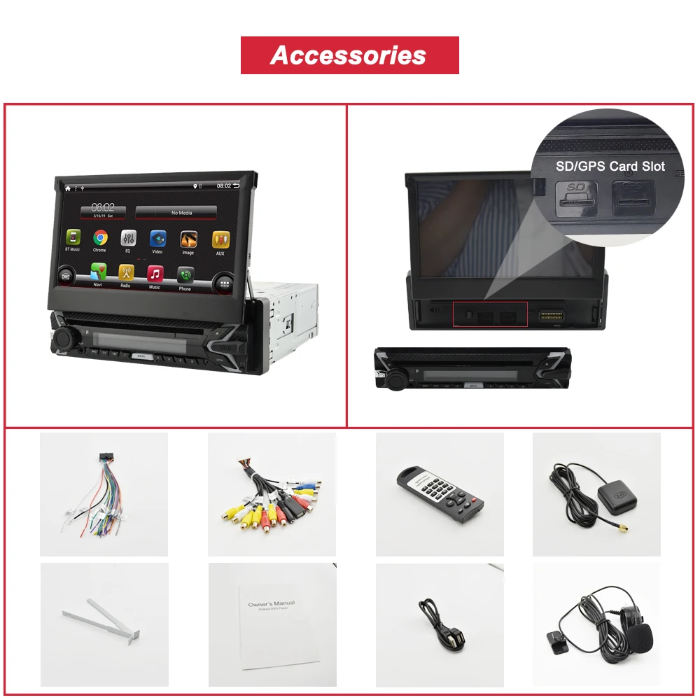Sale Bonroad 7"1 din Universal Car DVD Radio Car Multimedia Player For Nissan For Hyundai For Kia GPS Navigation Wifi BT Radio 4