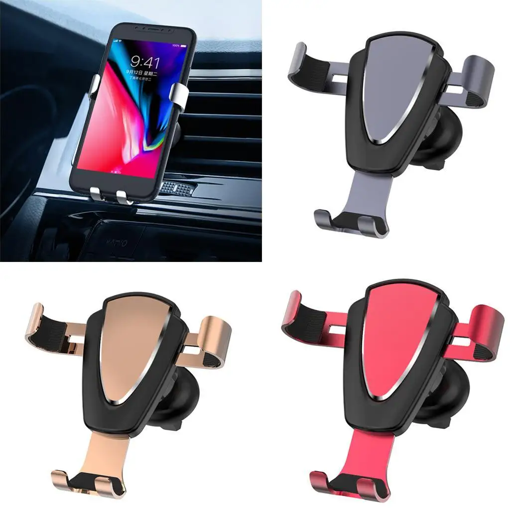 Car Air Vent Mobile Phone Holder Rotatable General Gravity Silver, Gold