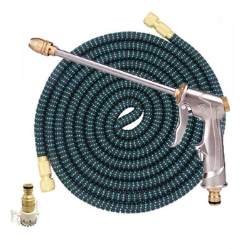 

25FT-75FT Garden Hose With Metal Long Lances Water Gun Drip Irrigation Expandable Magic Flexible Watering Hoses Plastic Pipe