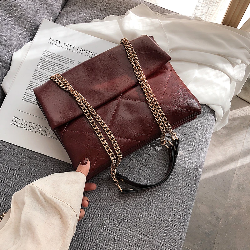 

2019 Crossbody Bags for Women Designer Bags Famous Brand Women Messenger Bag Shoulder Bags Chains Vintage Women Solid Envelope