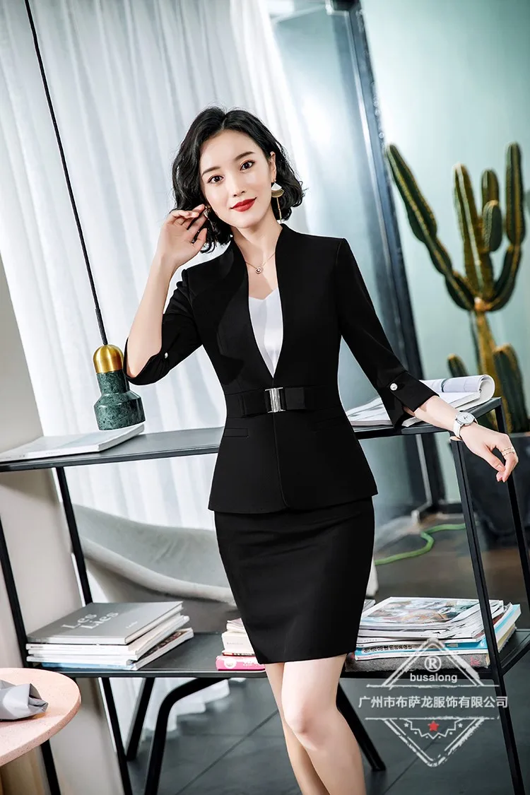Весенне-осенний Женский блейзер белого и черного цвета для офиса, модные куртки с поясом и полурукавом, элегантные рабочие блейзеры для женщин