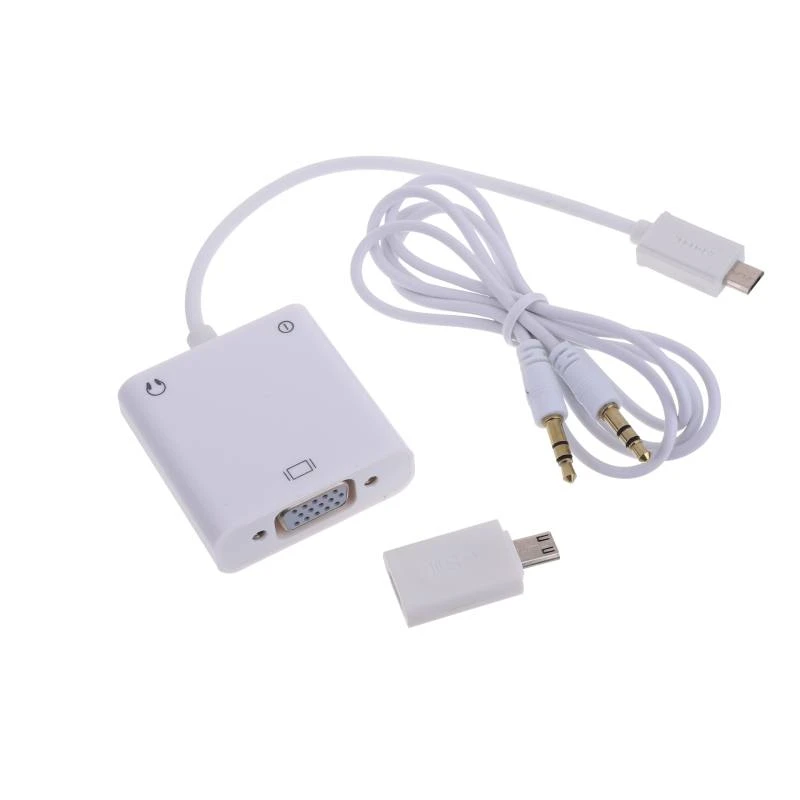Adaptador de vídeo Micro USB a convertidor adaptador con de Audio de 3,5mm para teléfono móvil Samsung HTC LG|Cables HDMI| -