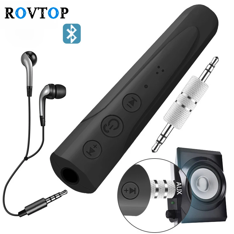 

Rovtop 3.5mm Aux V4.1 Bluetooth Audio Receiver Adapter Handsfree MP3 Music Audio Adapter Sports Car Bluetooth Receiver Kit Z2