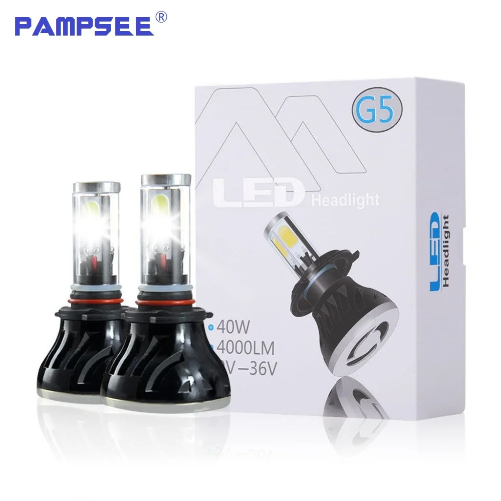 PAMPSEE G5 80W LED Bulb H1 H4 H7 H8 H9 H11 HB3 9005 9006 HB4 H13 9012 Car Headlamp Auto LED Lamp Car Headlights Fog Lamp 12V