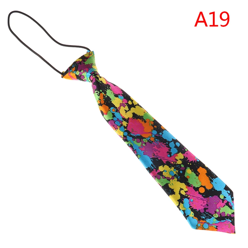 Эластичный галстук для мальчиков и девочек; милый детский галстук для свадебной вечеринки; костюм для малышей; Модный цветной галстук с принтом - Цвет: A19